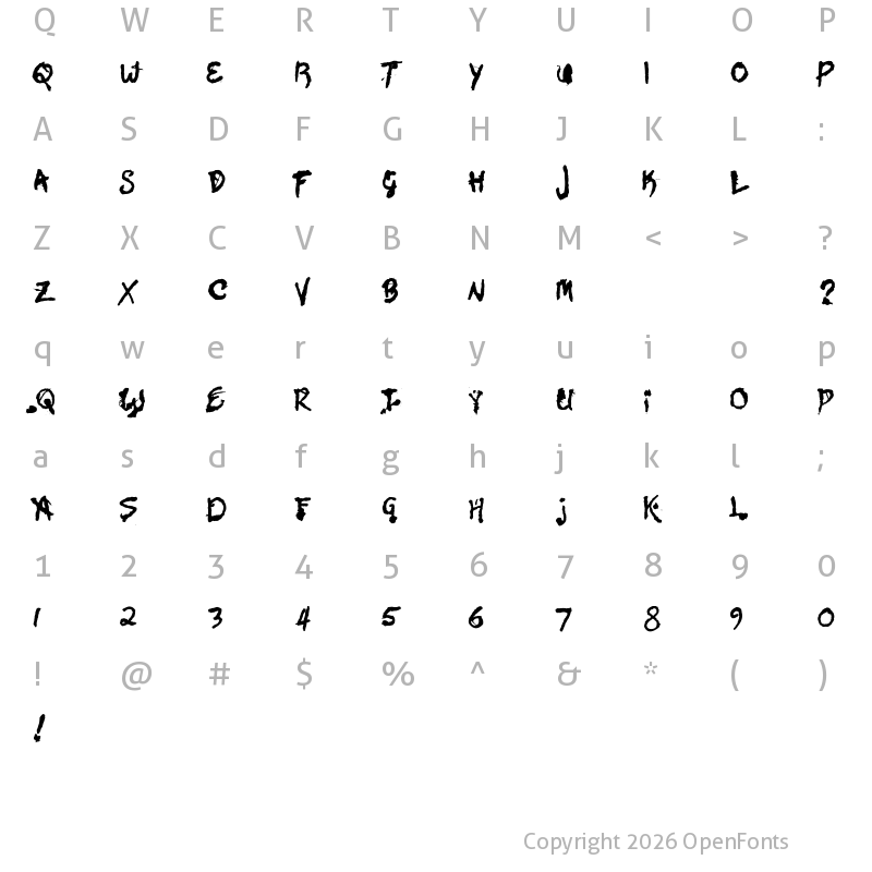 Character Map of Zona Armada Regular