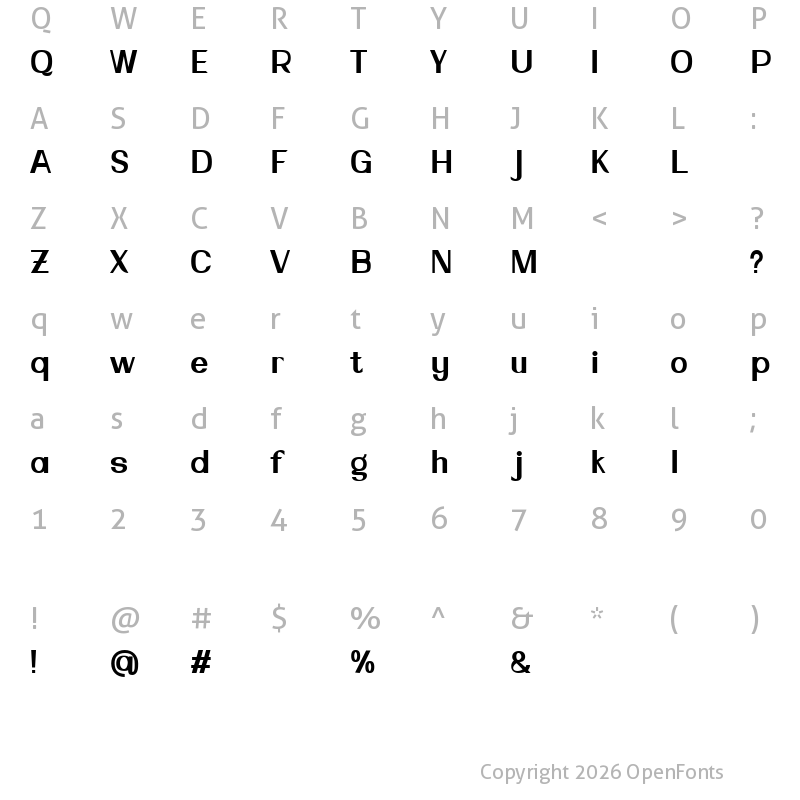 Character Map of ZorniteDEMO Black