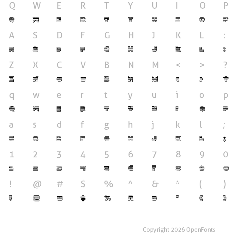 Character Map of Zounderkite Chrome Regular