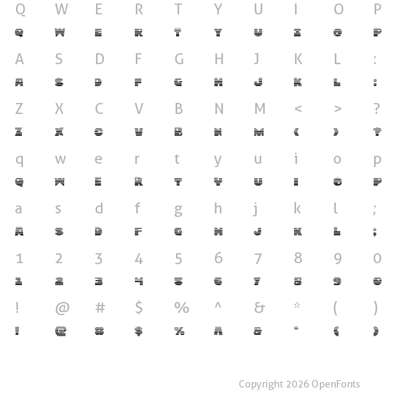 Character Map of Zounderkite Gradient Regular