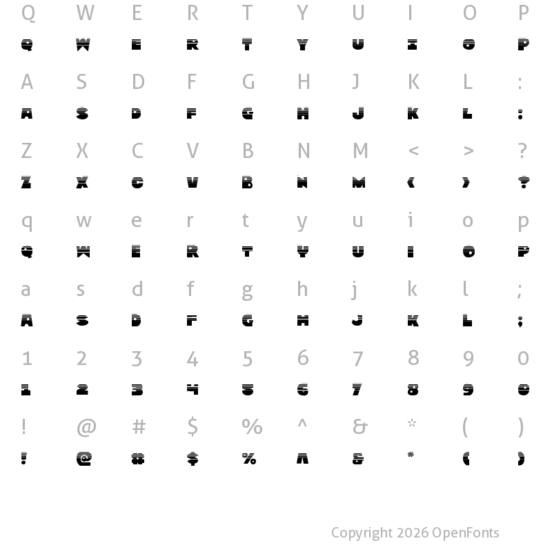Character Map of Zounderkite Halftone Regular