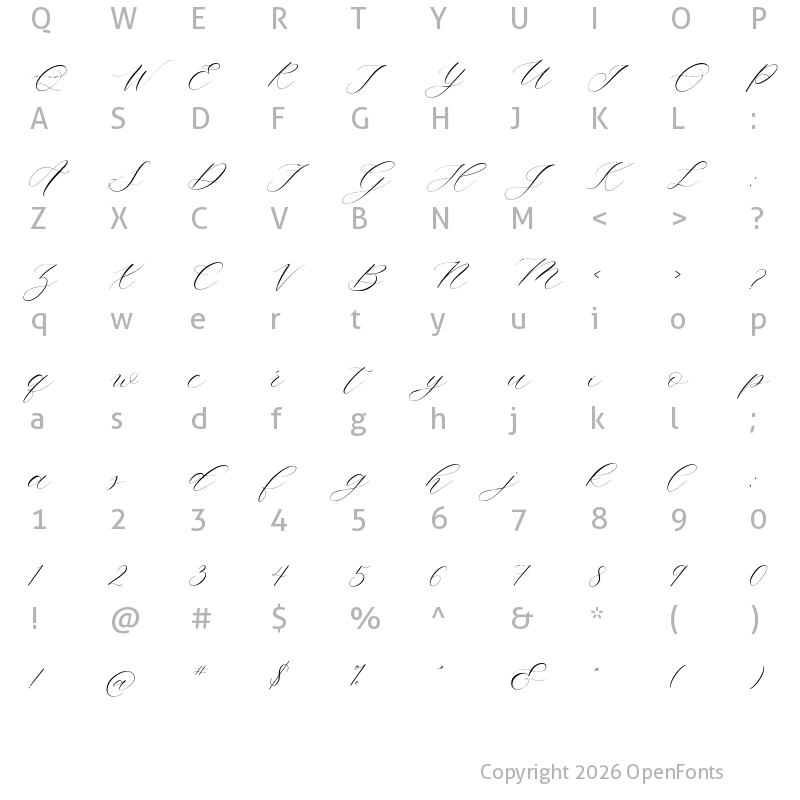 Character Map of Zoxi Regular